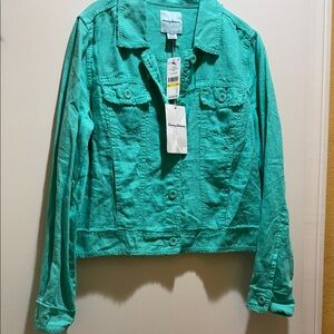 NWT Two Palms Raw Edge Jacket in Aqua Aloha size: M